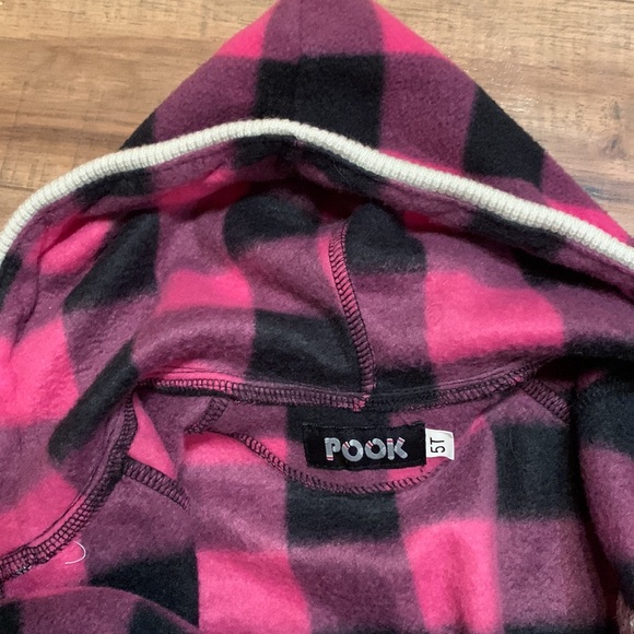 Pookie pink and black plaid fleece hooded onesie 5T - Picture 10 of 13